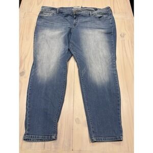 Torrid Womens 26R Boyfriend Straight Jeans High Rise Stretch Blue Plus Sz Denim